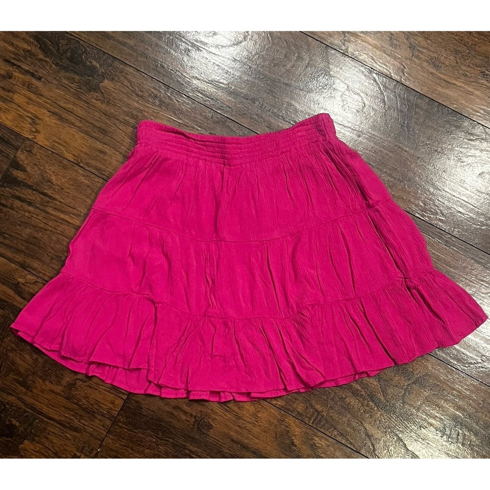 Boden Pink Smocked Tiered Ruffle Lined Skirt, Women's Size 8